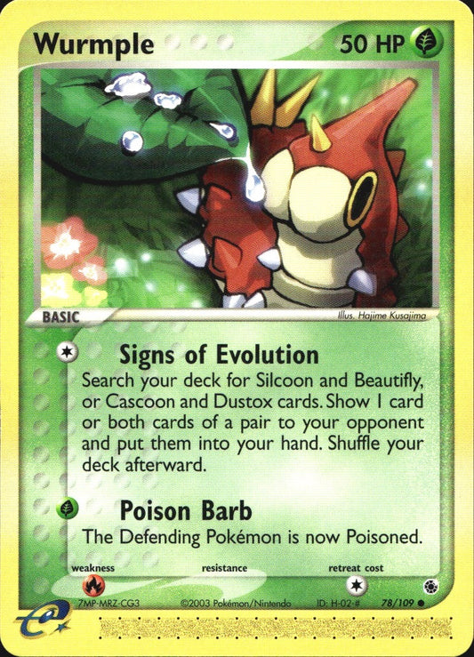 Wurmple 78/109 Common Ruby & Sapphire Pokemon Near Mint