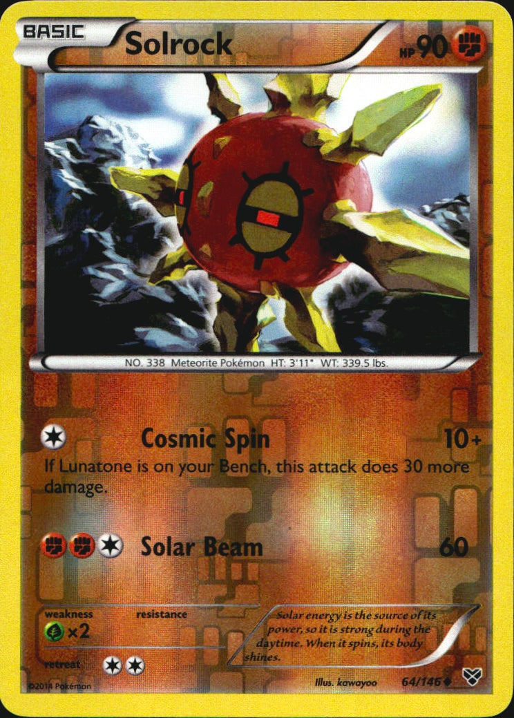Solrock 64/146 Uncommon XY Pokemon Reverse Holo Near Mint