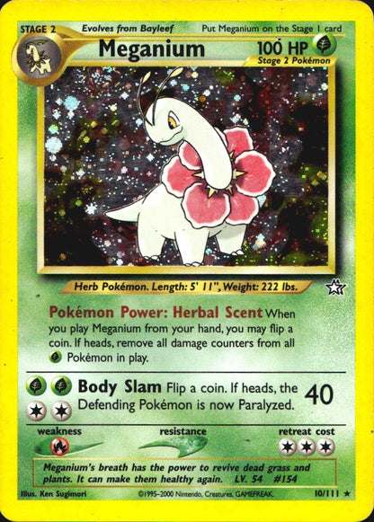 Meganium 10/111 Holo Rare Neo Genesis Pokemon Moderately Played