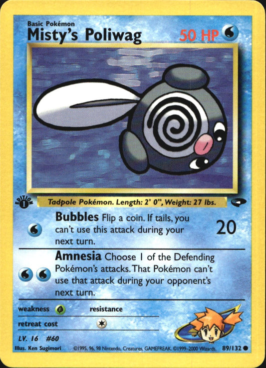 Misty's Poliwag 89/132 Common Gym Challenge Pokemon 1st Edition Near Mint