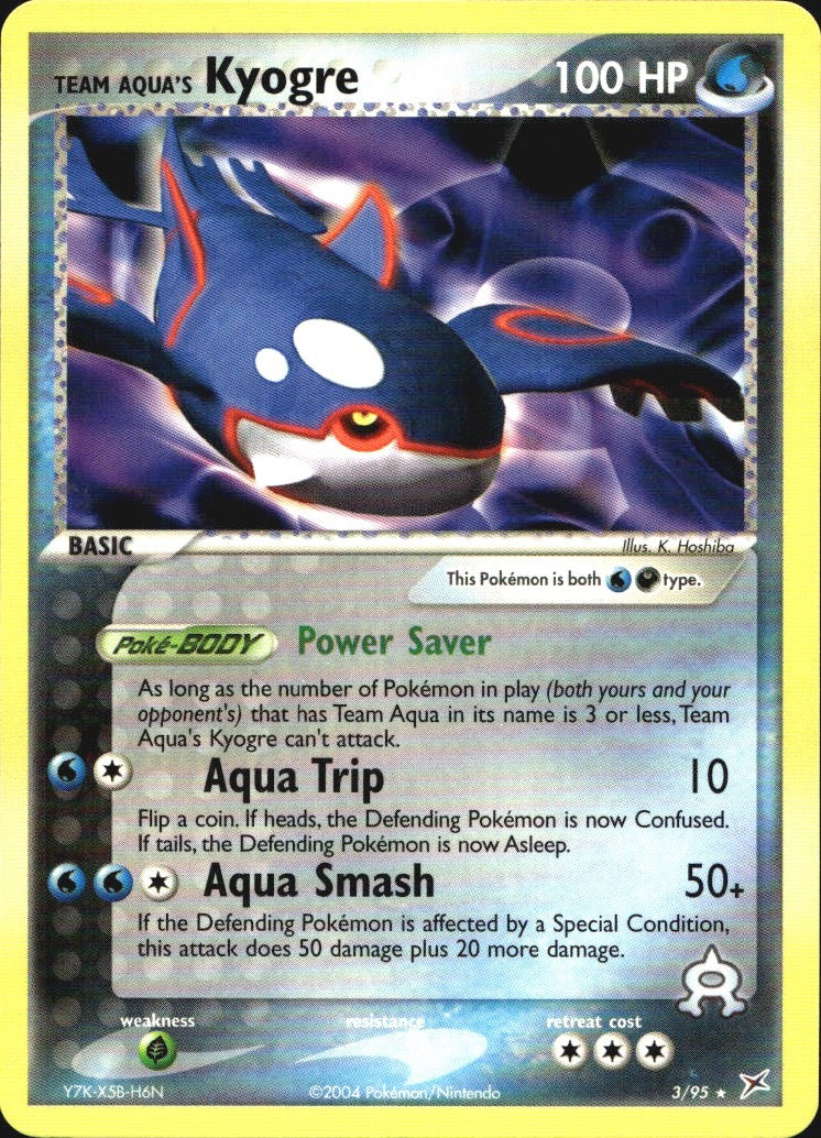 Team Aqua's Kyogre 3/95 Rare Team Magma vs Team Aqua Pokemon Near Mint