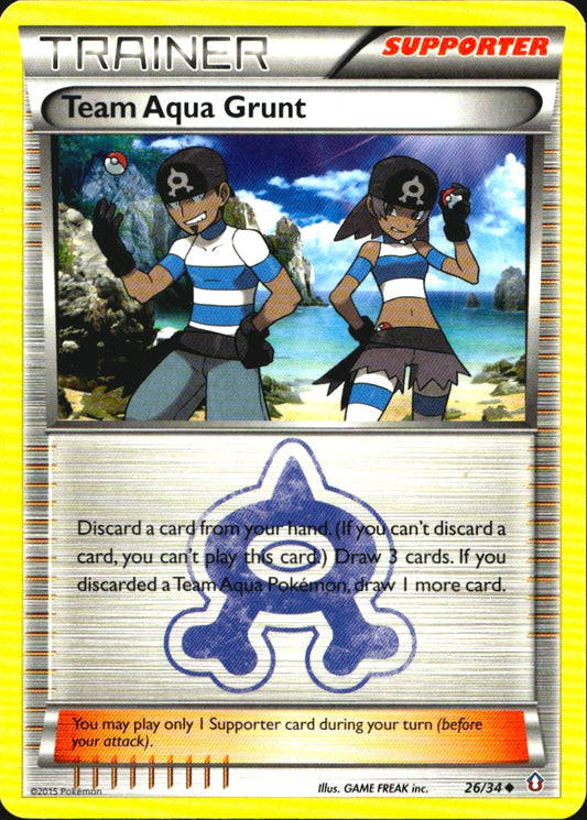Team Aqua Grunt 26/34 Uncommon Double Crisis Pokemon Near Mint