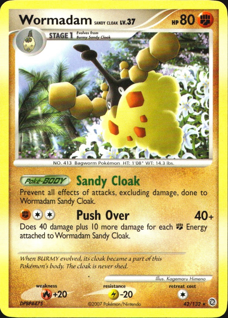 Wormadam Sandy Cloak 42/132 Rare Secret Wonders Pokemon Near Mint
