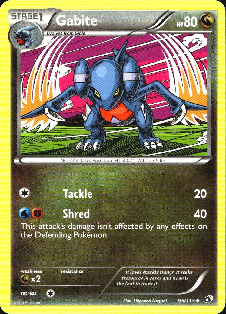 Gabite 95/113 Uncommon Legendary Treasures Pokemon Near Mint
