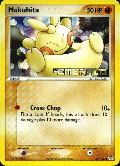 Makuhita 54/106 Common Emerald Pokemon Reverse Holo Near Mint