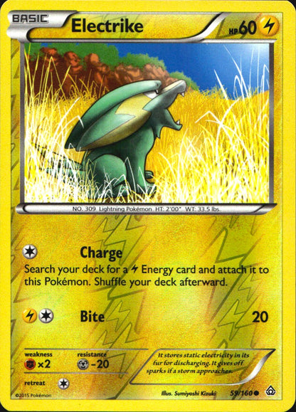 Electrike 59/160 Common Primal Clash Pokemon Reverse Holo Near Mint