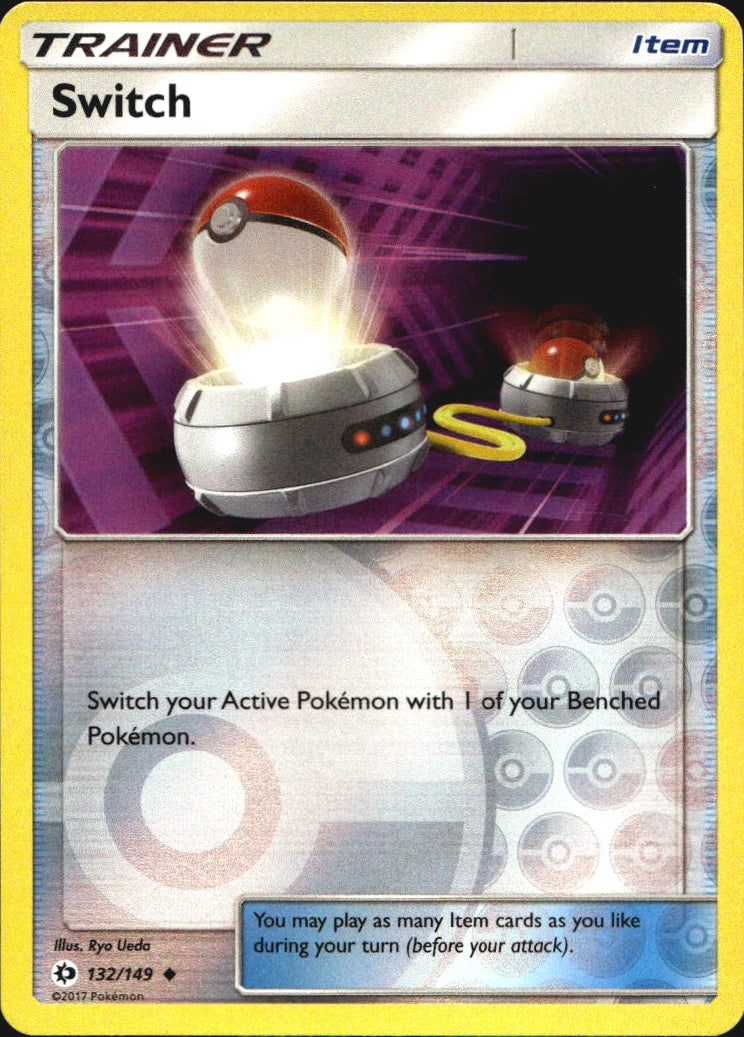 Switch 132/149 Uncommon Sun & Moon Pokemon Reverse Holo Near Mint