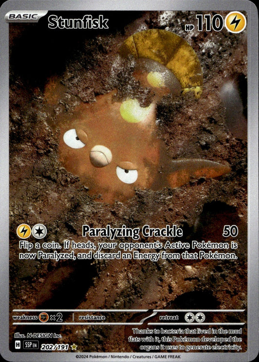 Stunfisk 202/191 Illustration Rare Surging Sparks Pokemon Near Mint