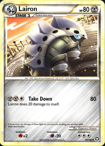 Lairon 37/102 Uncommon HGSS Triumphant Pokemon Near Mint