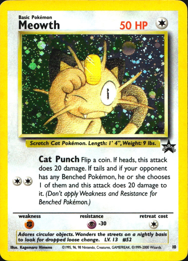 Meowth 10 Promo Wizards Black Star Promos Pokemon Near Mint