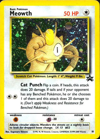 Meowth 10 Promo Wizards Black Star Promos Pokemon Near Mint