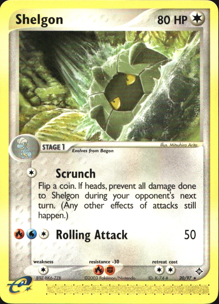 Shelgon 20/97 Rare Dragon Pokemon Near Mint