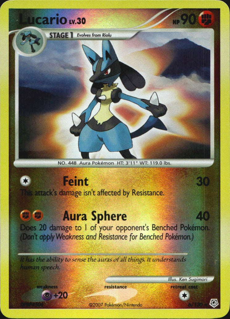 Lucario 6/130 Diamond & Pearl Pokemon Reverse Holo Near Mint