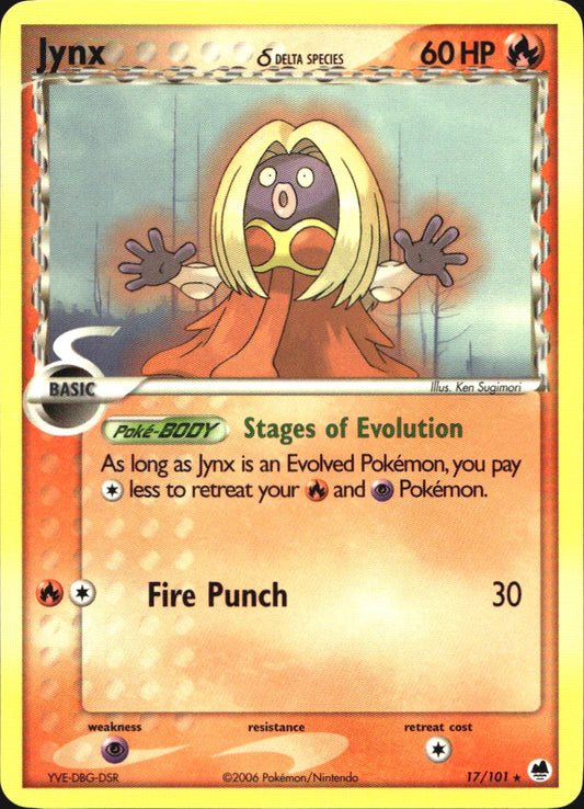 Jynx 17/101 Rare Dragon Frontiers Pokemon Near Mint