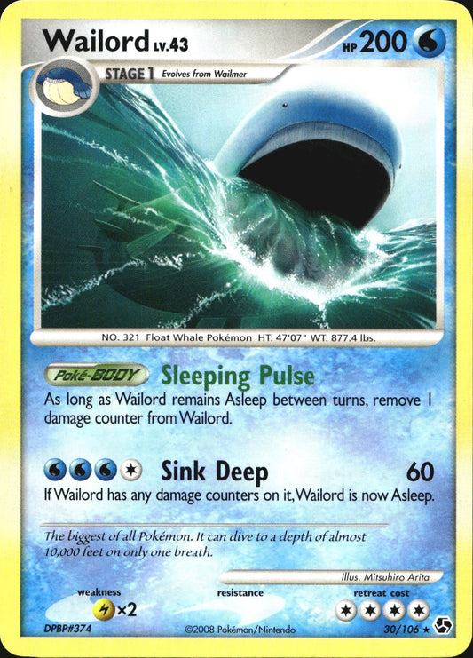 Wailord 30/106 Rare Great Encounters Pokemon Near Mint