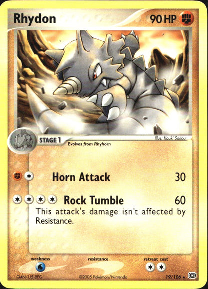 Rhydon 19/106 Rare Emerald Pokemon Near Mint