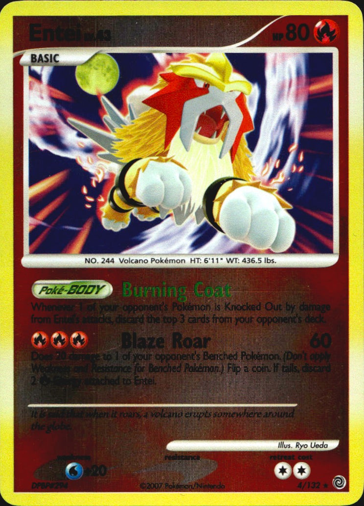 Entei 4/132 Secret Wonders Pokemon Reverse Holo Near Mint