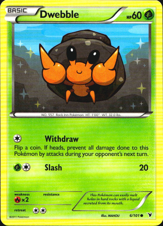 Dwebble 6/101 Common Noble Victories Pokemon Near Mint