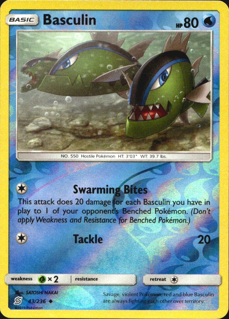 Basculin 43/236 Uncommon Unified Minds Pokemon Near Mint