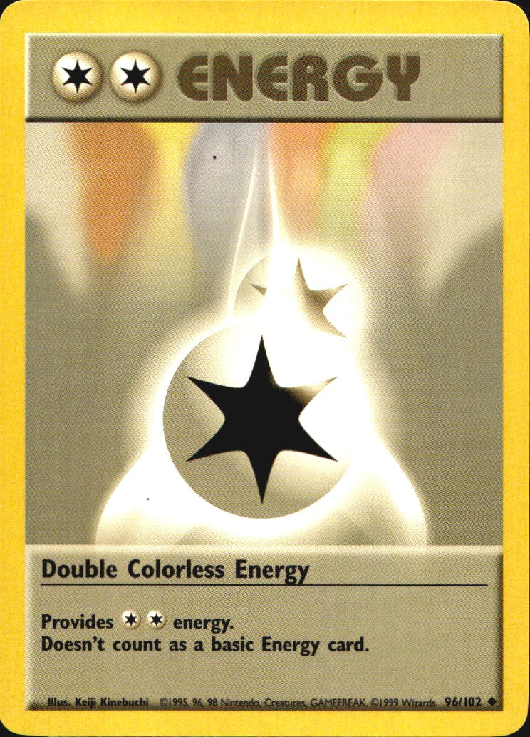 Double Colorless Energy 96/102 Uncommon Base Set Unlimited Pokemon Near Mint