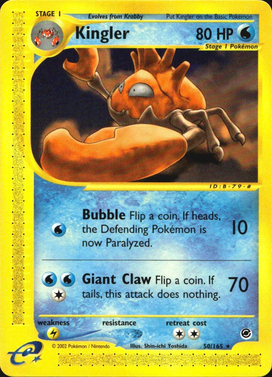 Kingler 50/165 Rare Expedition Base Set Pokemon Near Mint