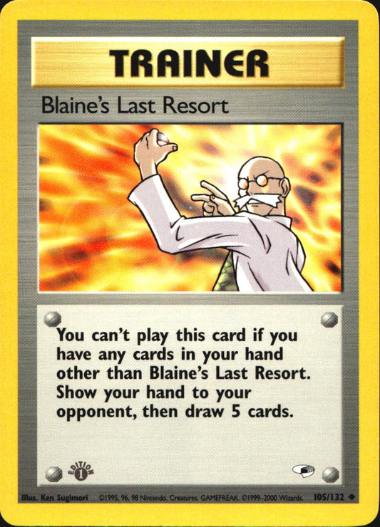 Blaine's Last Resort 105/132 Uncommon Gym Heroes Pokemon 1st Edition Near Mint