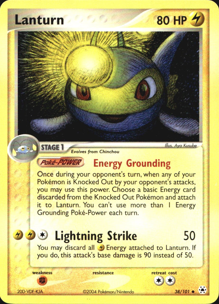 Lanturn 38/101 Uncommon Hidden Legends Pokemon Near Mint