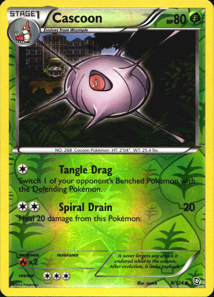 Cascoon 9/124 Uncommon Dragons Exalted Pokemon Reverse Holo Near Mint
