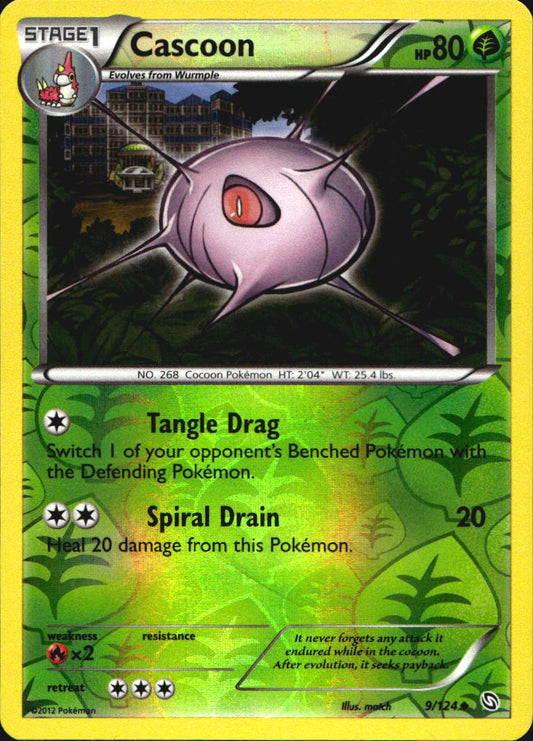 Cascoon 9/124 Uncommon Dragons Exalted Pokemon Reverse Holo Near Mint