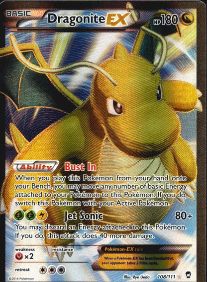 Dragonite EX 108/111 Rare Ultra Furious Fists Pokemon Near Mint
