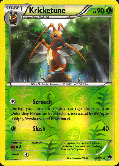 Kricketune 6/122 Uncommon BREAKpoint Pokemon Reverse Holo Near Mint