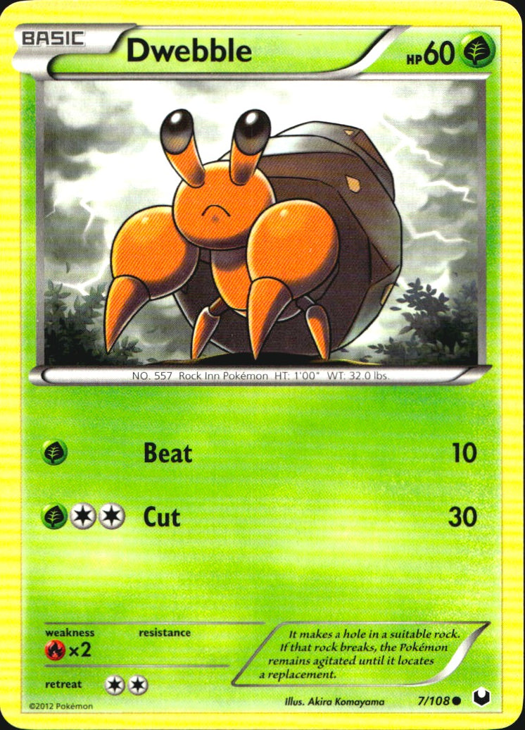 Dwebble 7/108 Common Dark Explorers Pokemon Near Mint