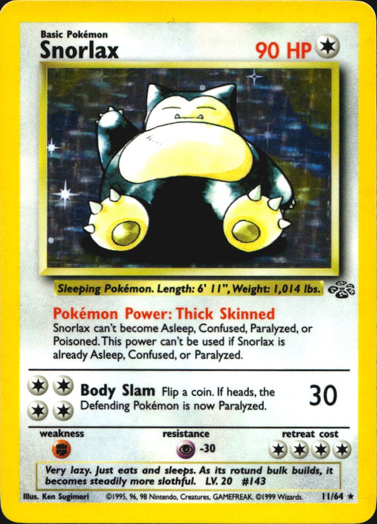 Snorlax 11/64 Holo Rare Jungle Pokemon Near Mint