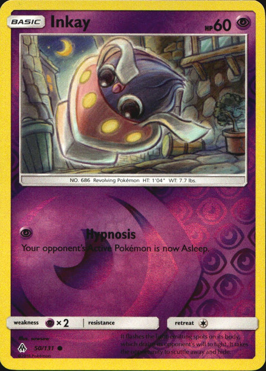 Inkay 50/131 Common Forbidden Light Pokemon Reverse Holo Near Mint