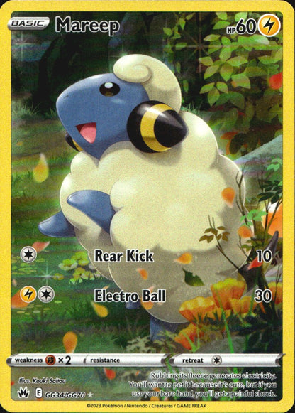 Mareep GG34/GG70 Holo Crown Zenith Galarian Gallery Pokemon NM