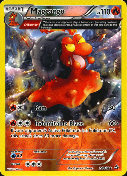 Magcargo 24/160 Rare Primal Clash Pokemon Reverse Holo Near Mint