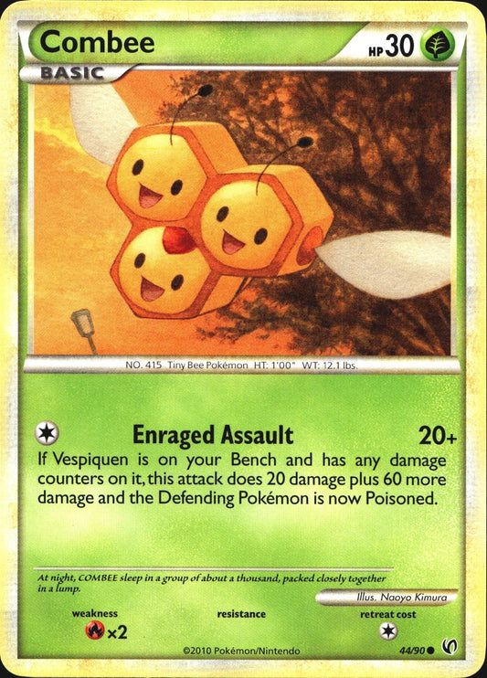 Combee 44/90 Common HGSS Undaunted Pokemon Near Mint