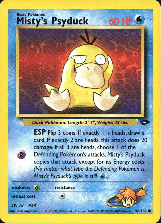 Misty's Psyduck 90/132 Common Gym Challenge Pokemon Near Mint