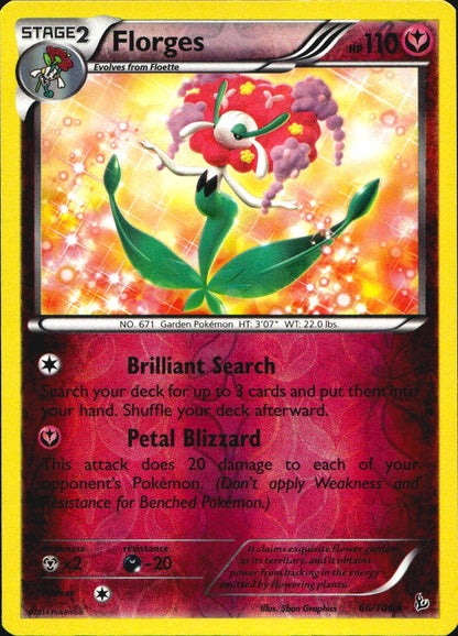 Florges 66/106 Holo Rare Flashfire Pokemon Reverse Holo Near Mint