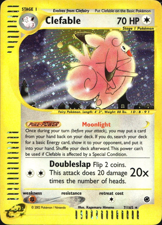 Clefable 7/165 Holo Rare Expedition Base Set Pokemon Near Mint