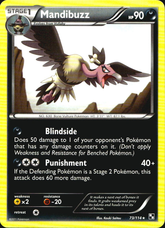 Mandibuzz 73/114 Rare Black & White Pokemon Near Mint