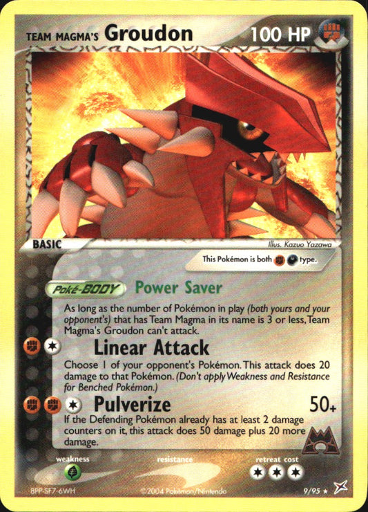 Team Magma's Groudon 9/95 Rare Team Magma vs Team Aqua Pokemon Near Mint