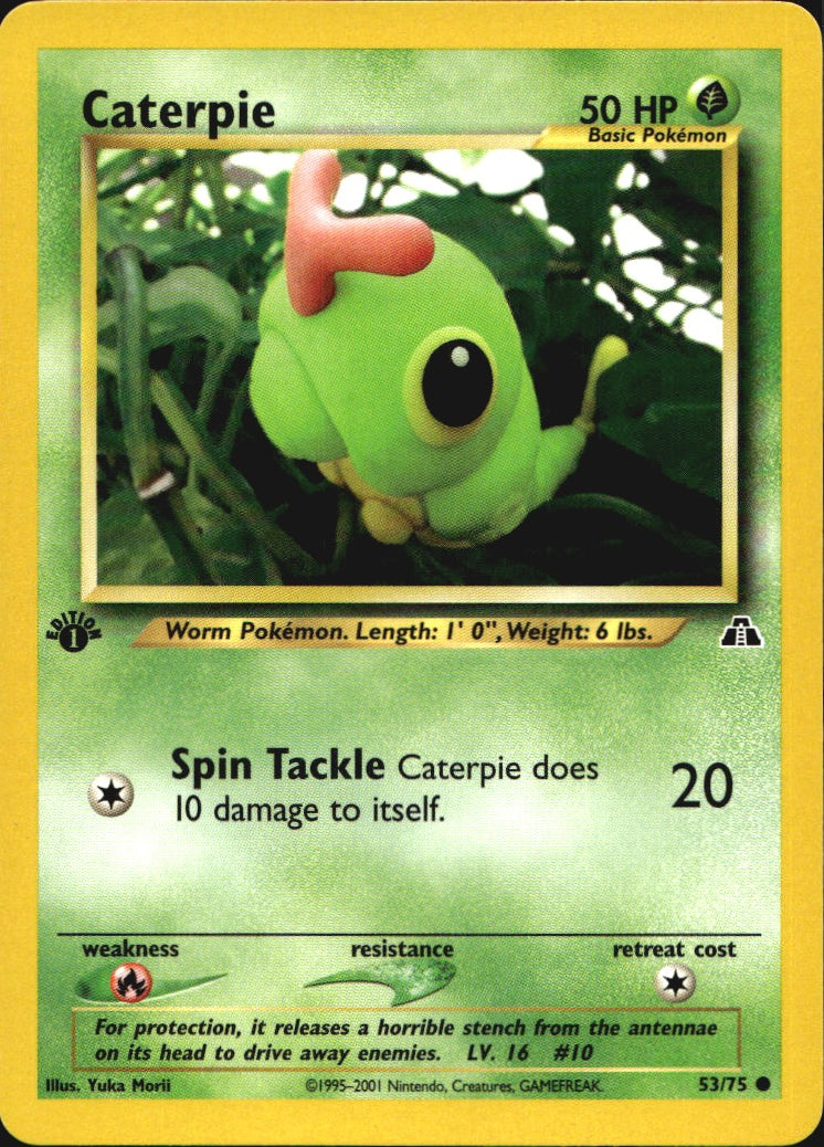 Caterpie 53/75 Common Neo Discovery Pokemon 1st Edition Near Mint