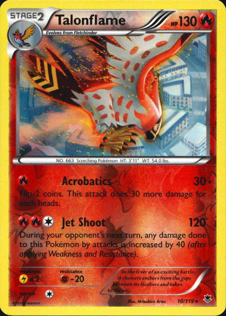 Talonflame 10/119 Rare Phantom Forces Pokemon Reverse Holo Near Mint