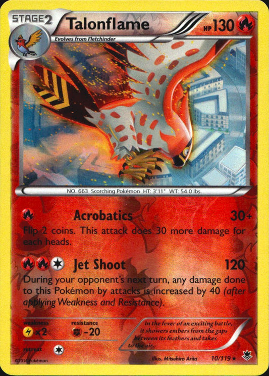 Talonflame 10/119 Rare Phantom Forces Pokemon Reverse Holo Near Mint