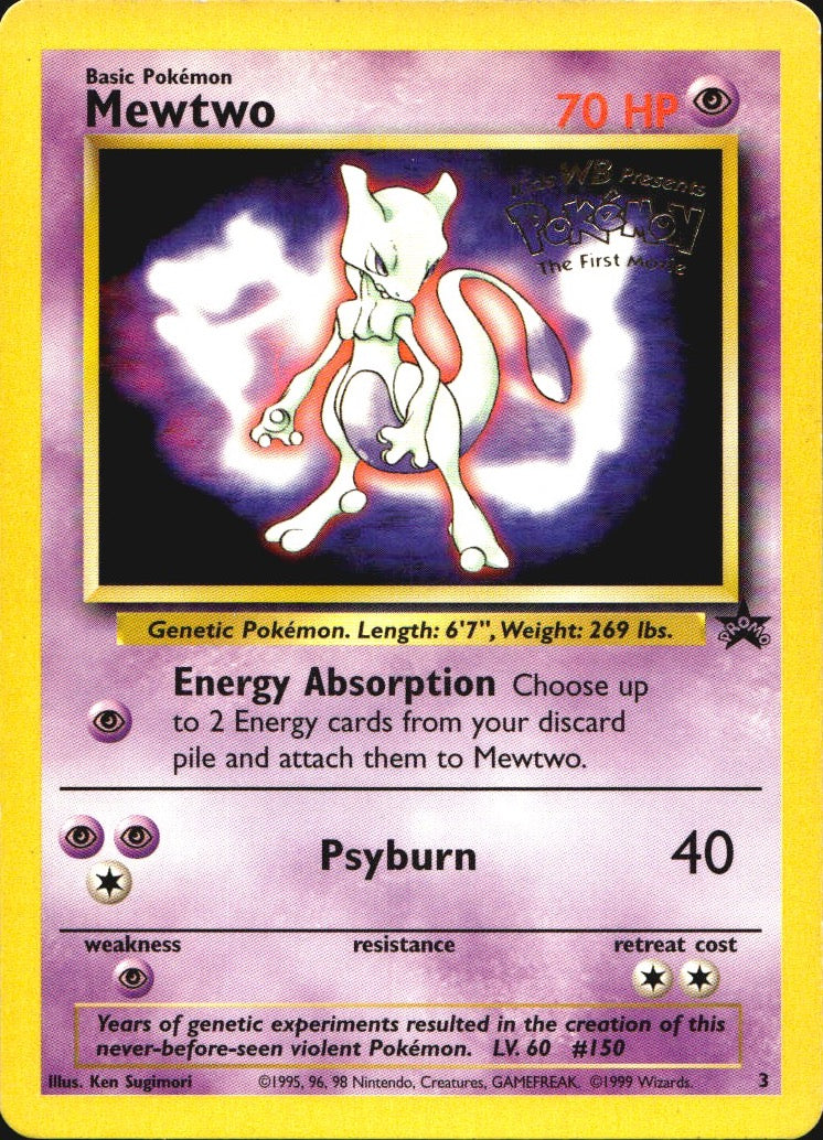 Mewtwo 3 Promo Wizards Black Star Promos Pokemon Lightly Played