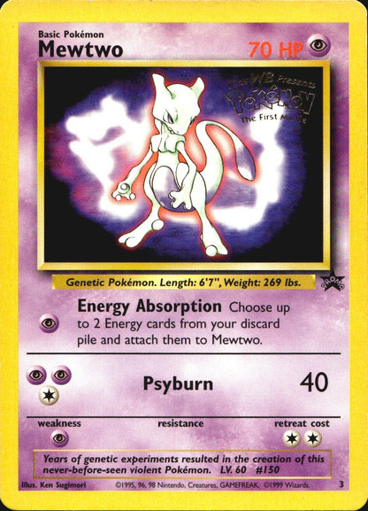 Mewtwo 3 Promo Wizards Black Star Promos Pokemon Lightly Played