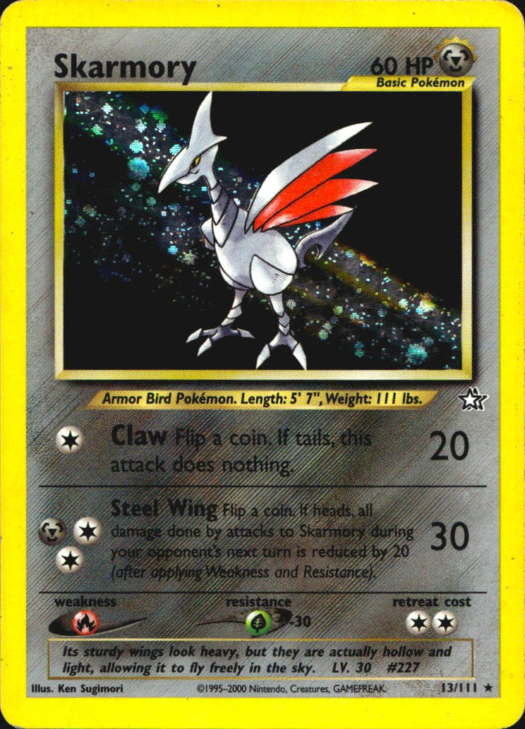 Skarmory 13/111 Holo Rare Neo Genesis Pokemon Heavily Played