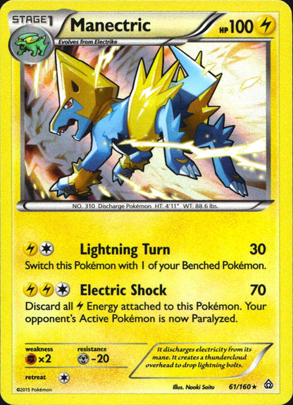 Manectric 61/160 Holo Rare Primal Clash Pokemon Near Mint
