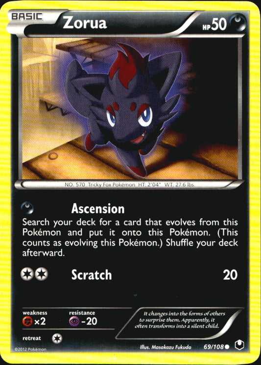 Zorua 69/108 Common Dark Explorers Pokemon Near Mint